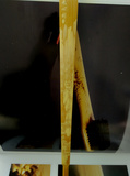 留青竹刻扇骨山水95寸 竹雕 和尚头 水滴头 葫芦头扇骨纯手工雕刻