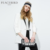 太平鸟女装2016夏季新品 气质黑白拼色经典版型单扣西装外套女