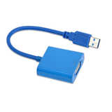 奇喜 USB3.0转VGA转换器转接线 台式机笔记本电脑外置显卡 蓝色