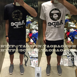 香港代购 AAPE 16夏男 军事风迷彩猿人头图案字母印花短袖T恤2120