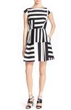 【美国代购】Kate Spade New York multi stripe 黑白复古连衣裙