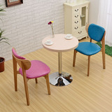 北欧餐椅实木椅子休闲咖啡椅西餐厅餐桌椅组合简约时尚软包靠背椅