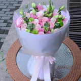 紫玫瑰绣球花束广州同城鲜花店速递配送情人节玫瑰巧克力礼盒预定