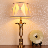全铜卧室台灯欧式卧室床头灯个性创意客厅书房玉石装饰台灯