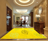 包邮黄色客厅大尺寸定制地毯门厅风水玄关地垫加厚卧室满铺床前毯