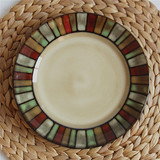 出口美国陶瓷餐具 日式和风菜盘子创意窑变釉西餐大盘平盘釉下彩