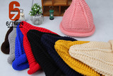 儿童帽子2-8岁男童女童秋冬韩版针织保暖毛线帽卷边奶嘴帽