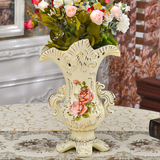奢华欧式花瓶陶瓷台面花插美式复古落地花瓶大号客厅摆件卧室装饰