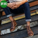 广州批发复古马丁靴真皮短靴子 做旧外贸男鞋工装鞋 男士皮靴冬季