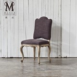 慕妃高端定制家具美式新古典欧式后现代实木框架布艺餐椅书椅RL27