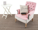 美式田园布艺粉色单人沙发椅时尚客厅卧室阳台休闲椅影楼接待椅