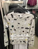 HM H＆M专柜正品代购 女装2016新款印花圆领套头长袖休闲T恤卫衣