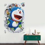 哆啦A梦机器猫3d立体墙贴防水地板贴儿童房卧室客厅墙贴纸贴画
