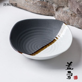 剑林创意日式和风陶瓷大汤碗蘸酱盘汤盘子家用餐具米饭碗 盖雪
