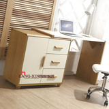 包邮实木书桌台式电脑桌现代简约白色办公桌书柜组合伸缩移动书台