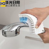 日本卫浴室可弯曲软毛清洁刷 浴缸刷水龙头刷墙角清洁刷去污刷子