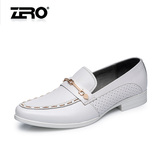 Zero零度夏季正装皮鞋头层皮超软舒适商务皮鞋透气男士打孔男鞋
