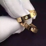 Cartier卡地亚18k金love螺丝系列单钻三钻无钻男女明星款对戒指环
