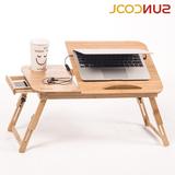 环保竹木制懒人电脑桌 床上用笔记本折叠桌 床头书桌 儿童小餐桌