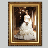 万晶 欧式金色实木画框 婚纱照相框 拼图框 尺寸定制 带冲印照片