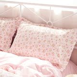 床笠4件套 田园公主粉色碎花全棉床上用品 纯棉四件套床裙式 床单
