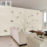 靓巢复古树鸟电视背景墙壁纸3d立体欧式客厅卧室墙纸壁画无缝墙布