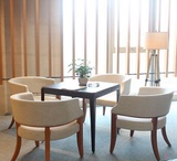 新中式高端实木沙发组合现代影楼样板房售楼处豪华布艺洽谈接待椅