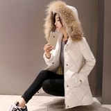 2015冬季新款韩版轻薄羽绒服女中长款大码修身显瘦棉衣大毛领外套