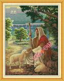 基督教十字绣 精准印花耶稣牧羊客厅人物系列画竖版满绣 家居装饰