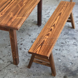 长条凳 炭烧木八仙桌条凳 防腐实木长凳 纯木条凳 餐馆长条凳子