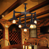 Loft美式乡村复古铁艺餐厅水管客厅卧室工业创意酒吧台店面吊灯具