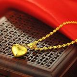 韩国精品 18K黄金彩金玫瑰金白金吊坠 心形项链　时尚正品包邮