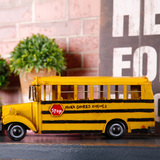 美式复古摆设软装饰品创意校车巴士车模型做旧咖啡奶茶店摆台摆件