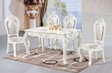 欧式餐桌一桌四椅1米3-1米5餐桌椅组合理石餐桌法式雕花餐桌包邮