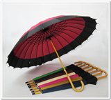 日本24骨超大结实直杆长柄创意晴雨伞 防风太阳伞 多色双人