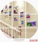 欧式楼梯照片墙面走廊客厅创意过道背景墙壁装饰挂墙相框组合画框