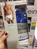 现货包邮 台湾代购Calvin Klein CK男士内裤平角四角纯棉3条装