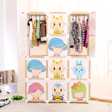 定制 儿童卡通衣柜简易组合树脂拼装实木衣柜宝宝小孩塑料组装收