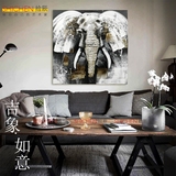 创意装饰画现代简约无框画大象欧式客厅沙发背景3d立体浮雕挂画