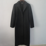 外贸ENC韩国人气品牌女装超长外套单扣西装领毛呢时装大衣C070