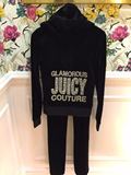 米米钟成都现货 Juicy Couture  天鹅绒 字母LOGO P兜运动套装