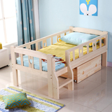 孩子儿童床带护栏单层大小加厚透气组合婴幼儿板床特价实木男孩女