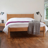 简约北欧乡村双人床1.8米 1.5床板现代宜家松木实木床 田园橡木床