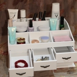 创意首饰盒木制办公家居桌面抽屉化妆品饰品盒箱梳妆台整理收纳盒