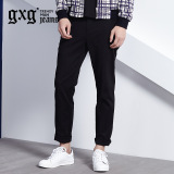 gxg.jeans男装春新品黑色简约气质休闲英伦修身直筒长裤61902004
