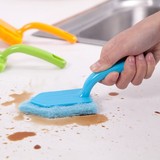 厨房纤维海绵清洁刷 刷灶台刷子 不粘油长柄强力去污洗锅刷洗碗刷