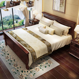 爱绿居  美式乡村床双人床1.8米1.5复古中式全实木楸木卧室家具