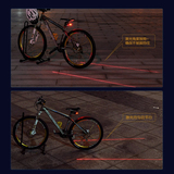 激光自行车灯尾灯安全警示灯示宽灯平行线山地车单车配件骑行装备