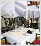 批发定做酒店桌布西餐厅全棉台布方形红色白色缎纹纯棉桌布加厚