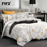 F1F2家纺 高端长绒棉四件套 全棉床价床上用品 新品 留金